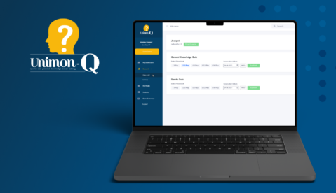 Unimonq web platform quiz game mock-up developed by TH-EY