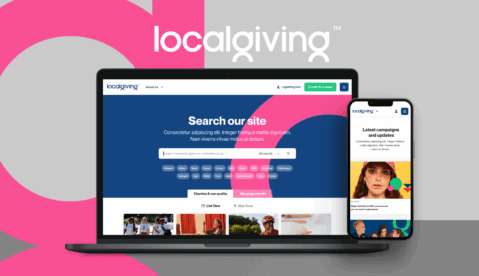 localgiving web application mockup
