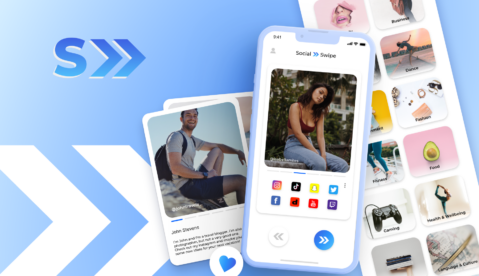 social swipe mobile application social platform mock-up