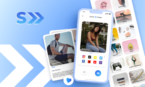 social swipe mobile application social platform mock-up