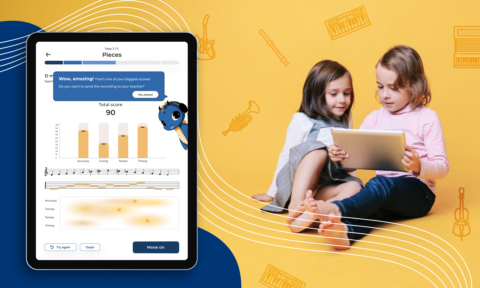 continuo - mobile music game developed and illustrated on tablet application mockup